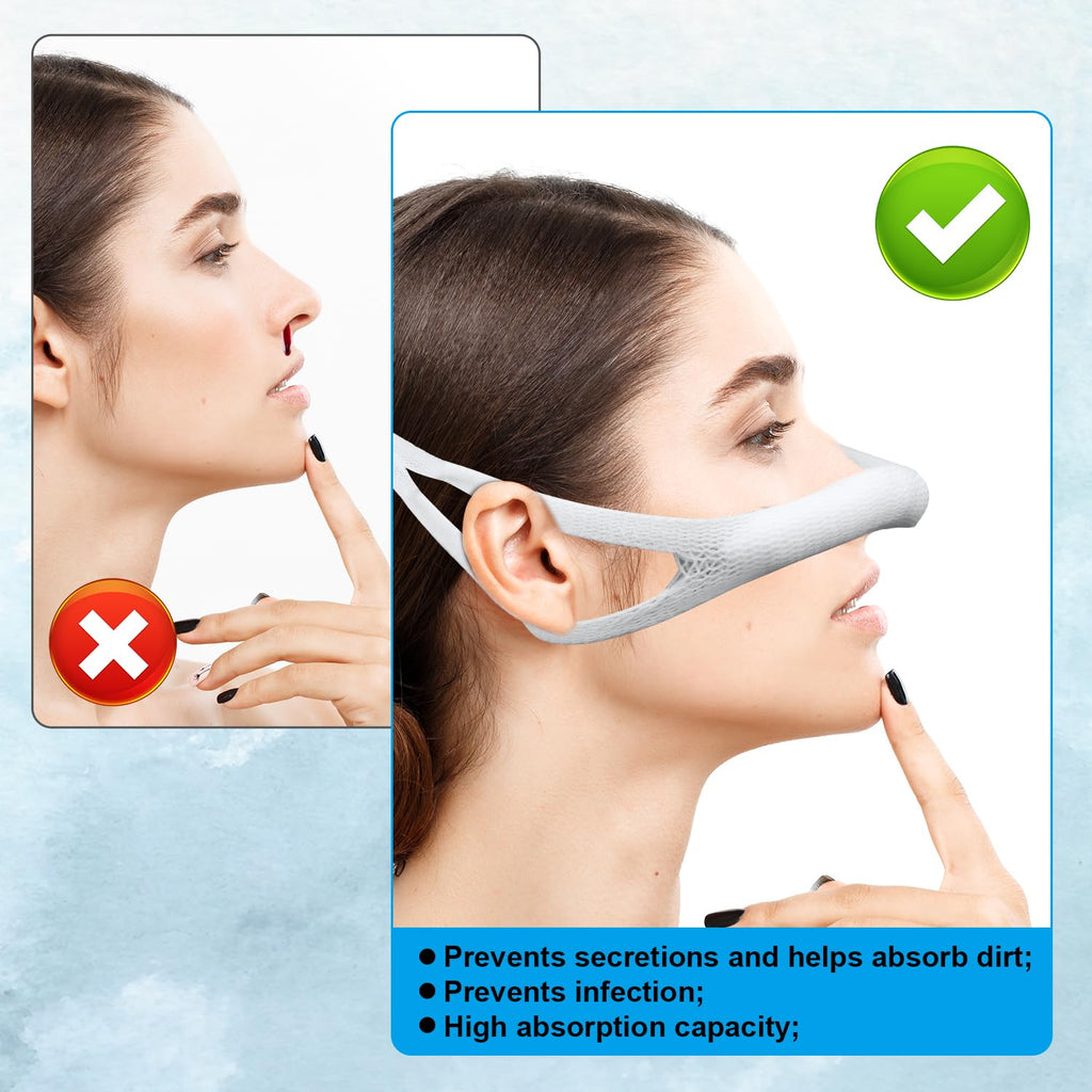 8pcs Elastic Nose Bandage, High Absorption External Nasal Dressing Holder After Surgery Breathable Bandage Strip After Nose Job