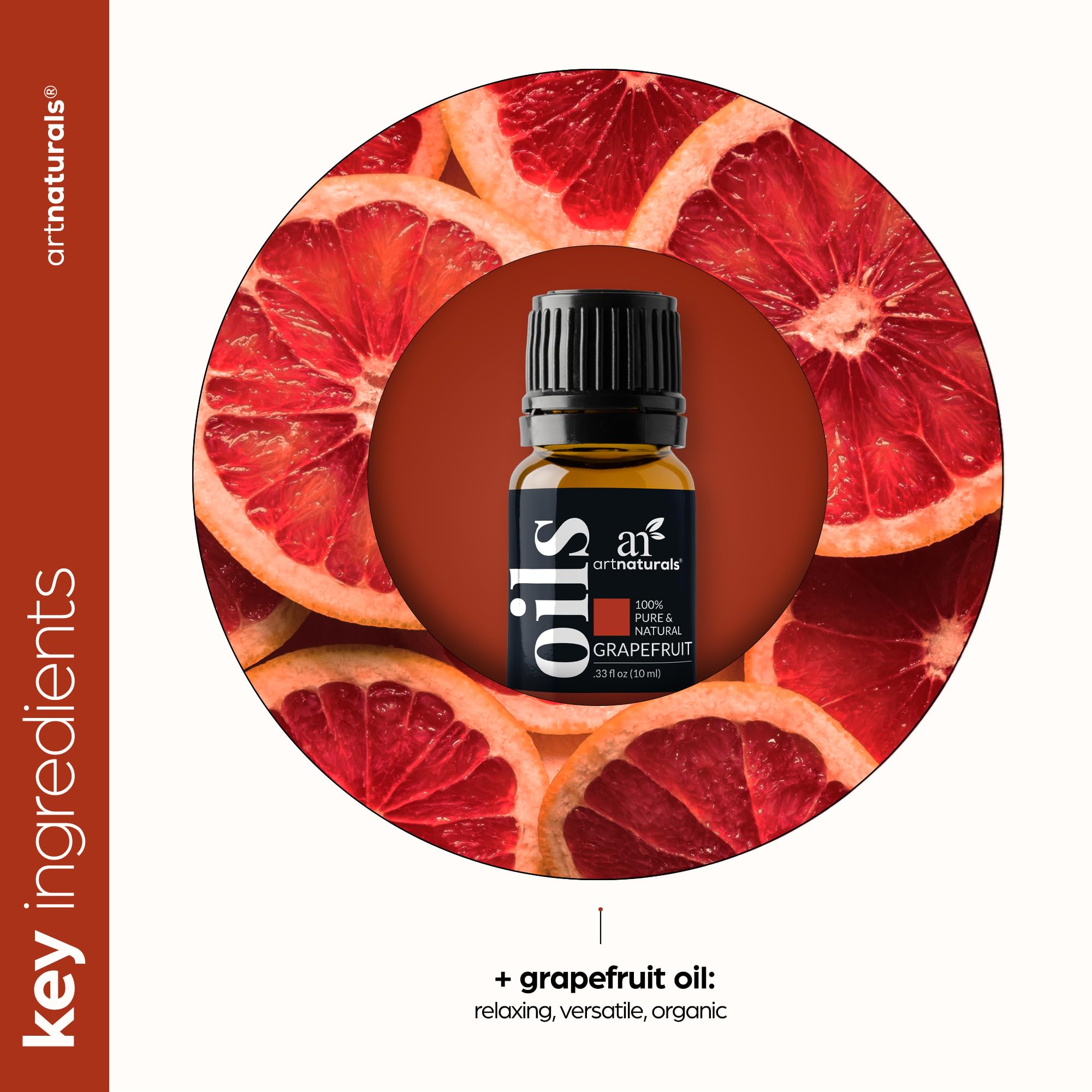 artnaturals 100% Pure Grapefruit Essential Oil - (.5 Fl Oz / 15ml) - Undiluted Therapeutic Grade - Hair Growth - Aromatherapy Fr