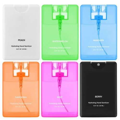 Dansib 6 Pcs Hand Sanitizer Spray Travel Size Hydrating Hand Sanitizer Mist Gifts Clear Mini Pocket Sprayer for Women Teacher Co