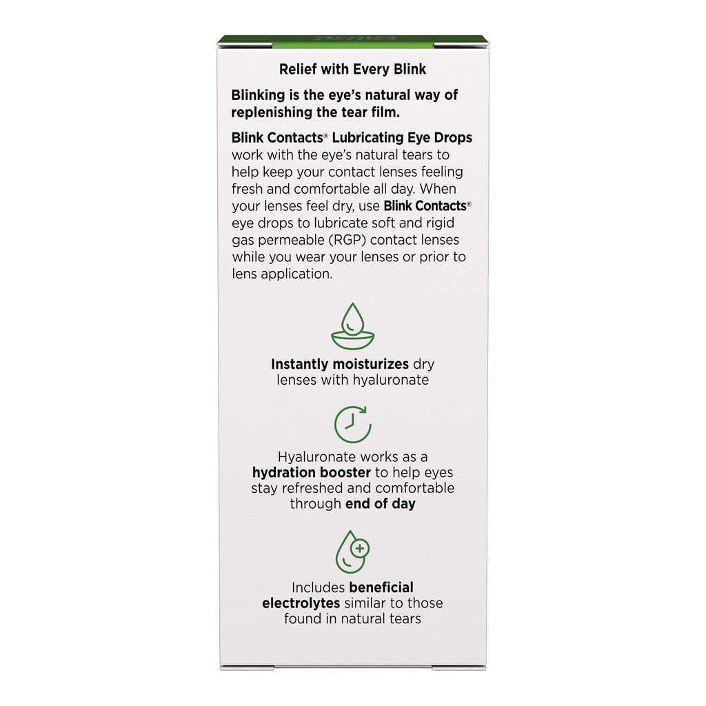 blink Contacts Lubricating Eye Drops 0.34 fl oz (10 mL) - Pack of 3
