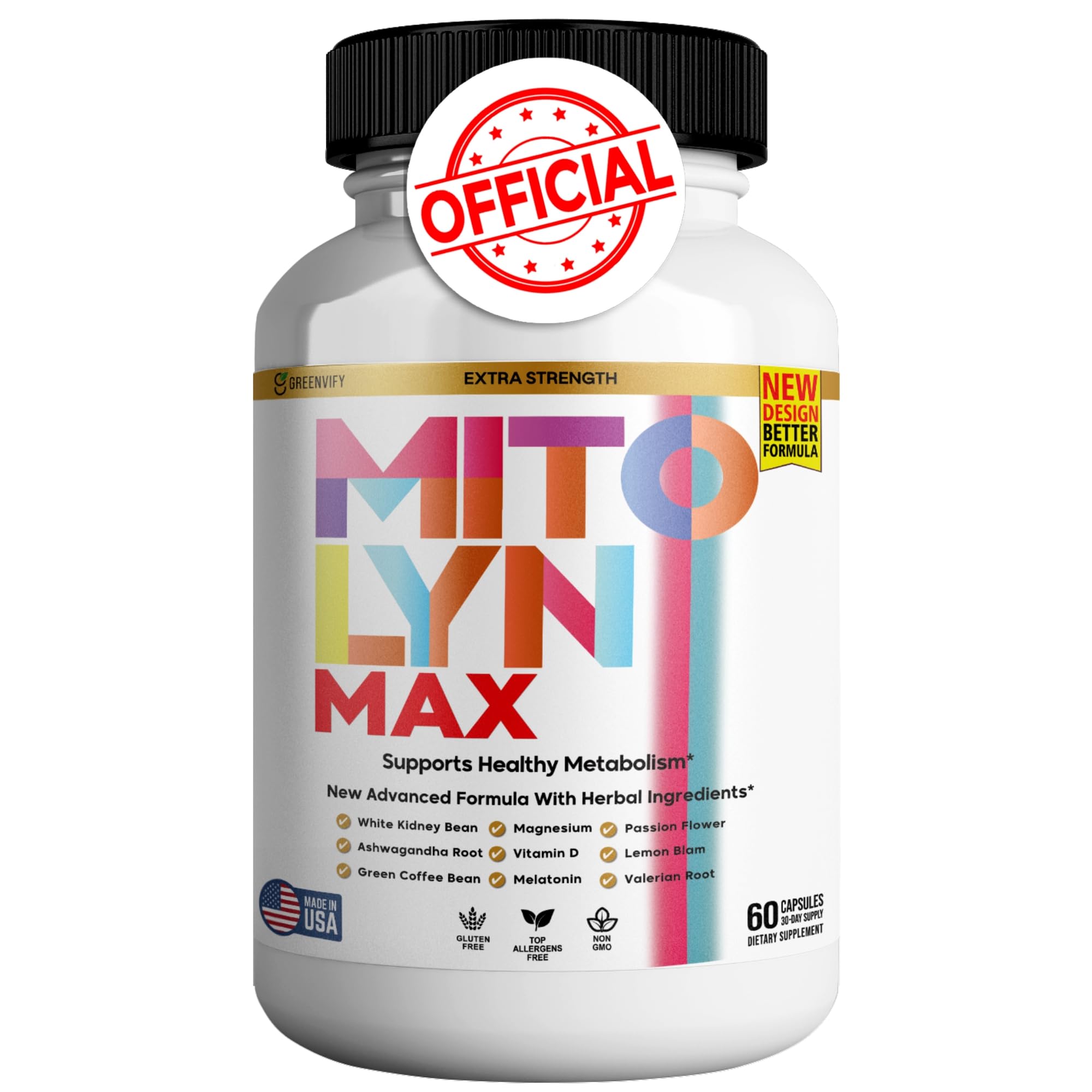 GREENVIFY Mitolyn Max Burner Burn Powerful Formula Anabolic Recovery, Natural Sleep Aid with Magnesium, Ashwaganda - 60 Capsules