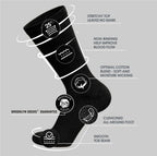 12 Pairs of Cotton Diabetic Neuropathy Crew Socks (13-16, Fits Men's Shoe Size 12-14.5, Black)
