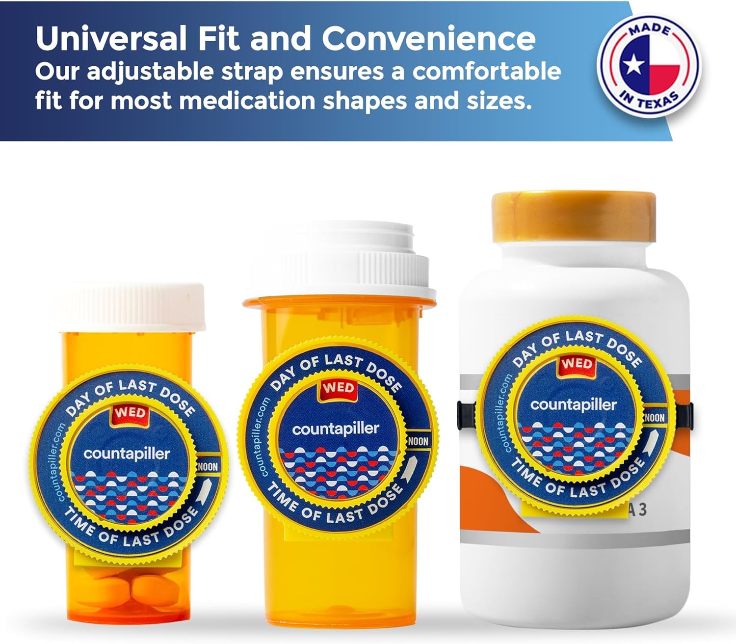 Countapiller - Dosage Time Tracker - Medication Intake Management - Medication Organizer Reminder - AM/PM - Dosage Reminder in D