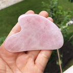 Mndrlin Natural Rose Quartz Crystal Jade Gua Sha Scraping Facial Massage Tool, Stone Scraping Scraper Board for SPA Reduce Fine