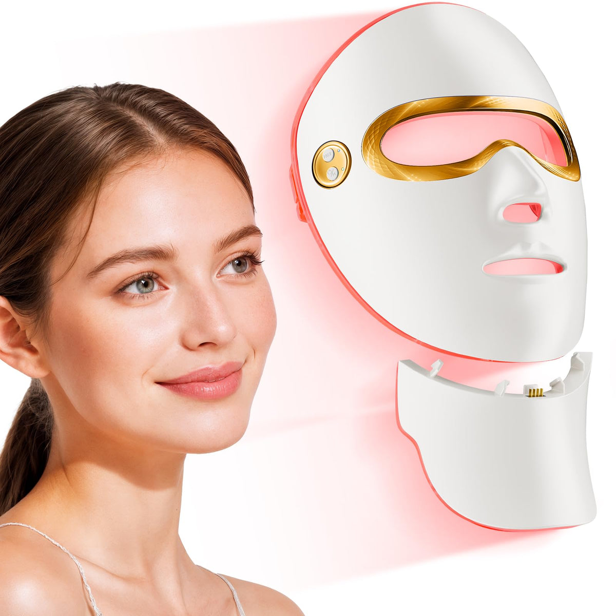 tinkoola MultiWavelength LED Light Therapy Mask, Rechargeable Mask for Facial Wrinkles & Mild Moderate Inflammatory Acne