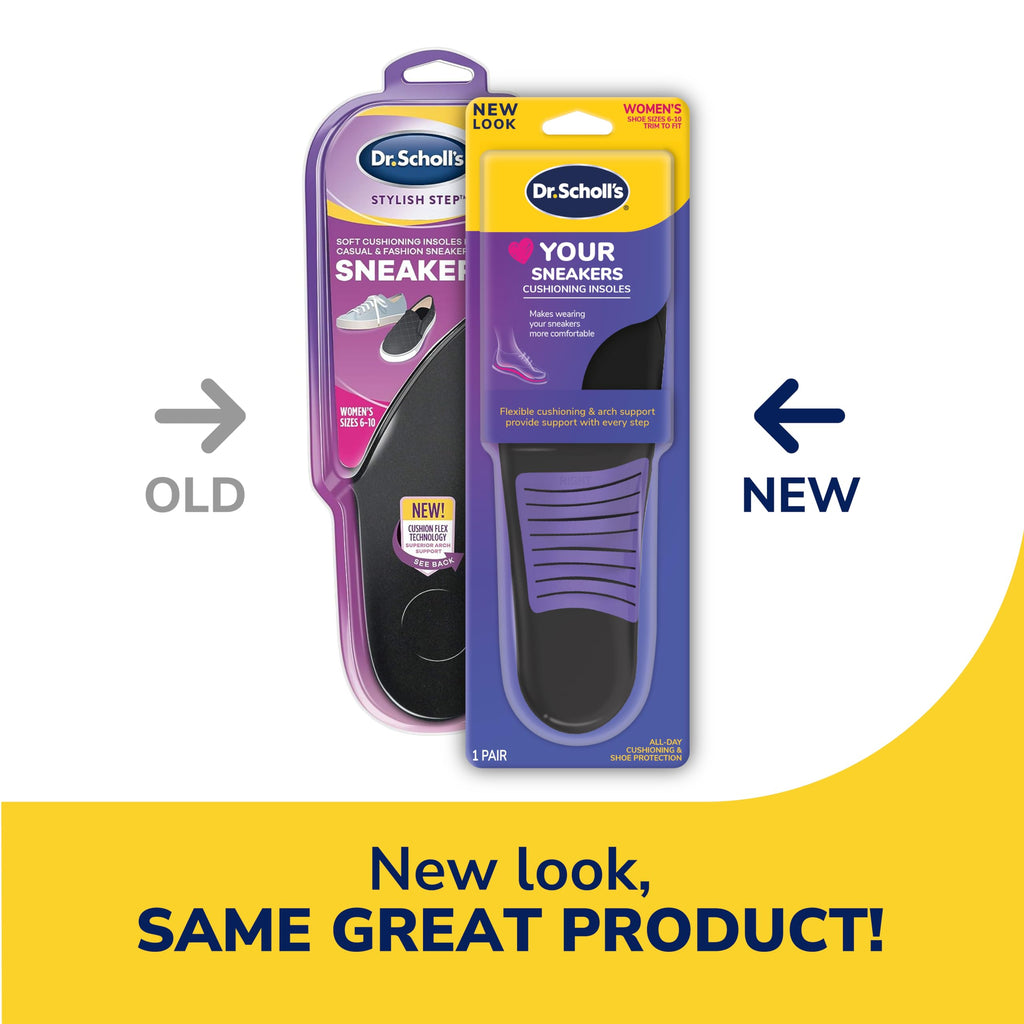 Dr. Scholls Love Your Sneakers Full Length Insoles, All-Day Comfort for Slip on & High Top Sneaker, Prevent Discomfort, Arch Su
