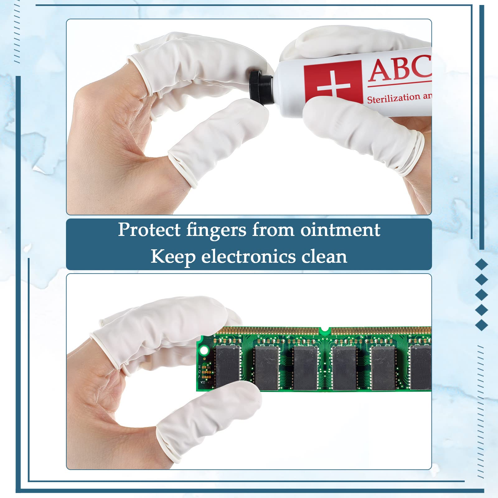 1600 Pcs Latex Finger Cots, Disposable Medium Fingertip Protector Gloves White Finger Covers for Industrial, Beauty, Pet and Mor