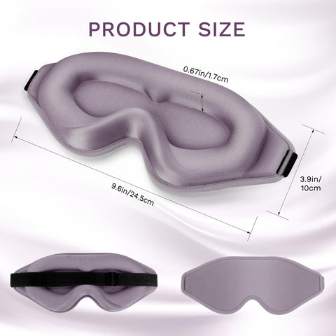 99% Fully Block Out Light Eye Sleep Mask, 3D Deep Contoured Eyes Cover Zero Pressure, Long Lash Extension Eyes Mask with Adjusta