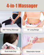 Cellulite Massage Roller - Anti-Cellulite Massager with Detachable Roller Handles for Thighs, Legs & Buttocks - Fascia Massage T