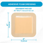 MedVance TM Foam - Bordered Adhesive Hydrophilic Foam Dressinge 6x6 (4.1x4.1 Pad) Box of 5 dressings