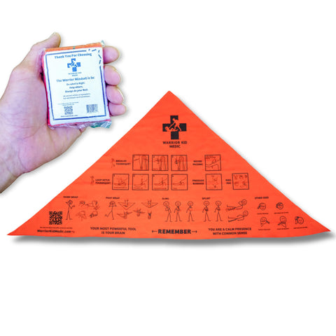 Warrior Kid Medic First Aid Triangular Bandage for Splint, Sprain and Broken Bones Support, 100% Cotton, 1-Pack