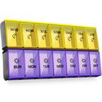 Mossime XL Large Daily Pill Organizer 2 Times a Day, Extra 7 Day Pill Box Am Pm, Weekly Day Night Vitamin Holder, Medicine Organ