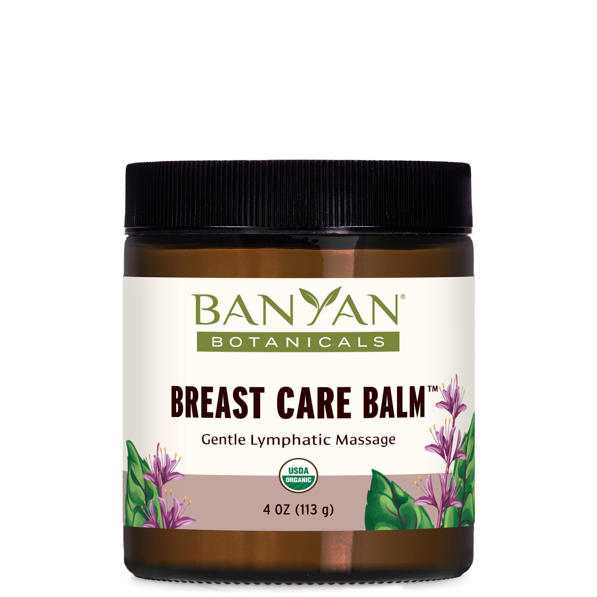 Banyan Botanicals Breast Care Balm - Organic Herbal Salve with Tulsi & Palmarosa - for Lymph Massage & Breast Health - Promotes 