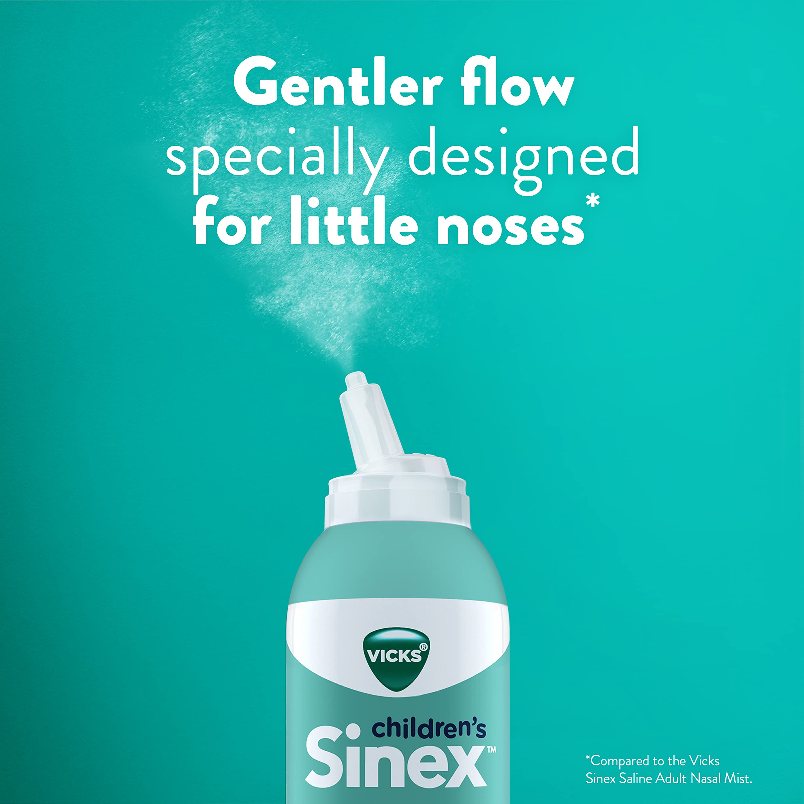 Vicks Sinex, Childrens Saline Nasal Spray, Drug Free Ultra Fine Mist with Hint of Aloe, Ages 1+, Fast Everyday Stuffy Nose Reli