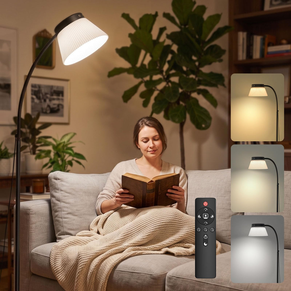 Bakzon Light Therapy Lamp 10000 Lux Sun Lamp, UVFree Sunlight,5 Brightness