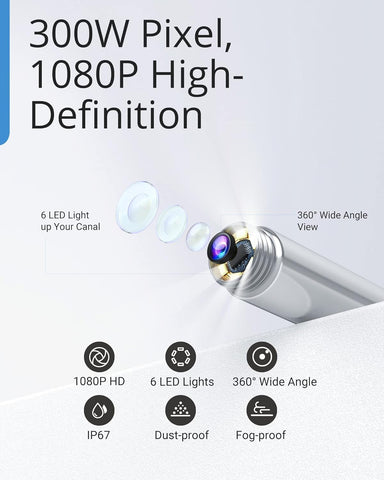 BEBIRD Ear Wax Removal Tool with HD Camera - R1 Upgraded Smart Visual Ear Cleaner with Otoscope, Ear Viewer with 6 LED Light & M
