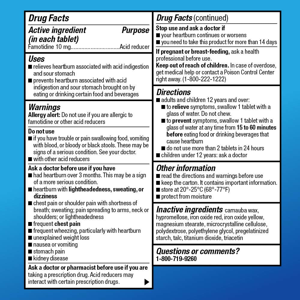 Amazon Basic Care Acid Reducer Famotidine Tablets 10 Mg, 30 Count