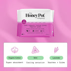 The Honey Pot Company Clean Cotton Regular Absorbency Pads, Herbal-Infused Pads with Wings, Plant-Derived Feminine & Menstrual C