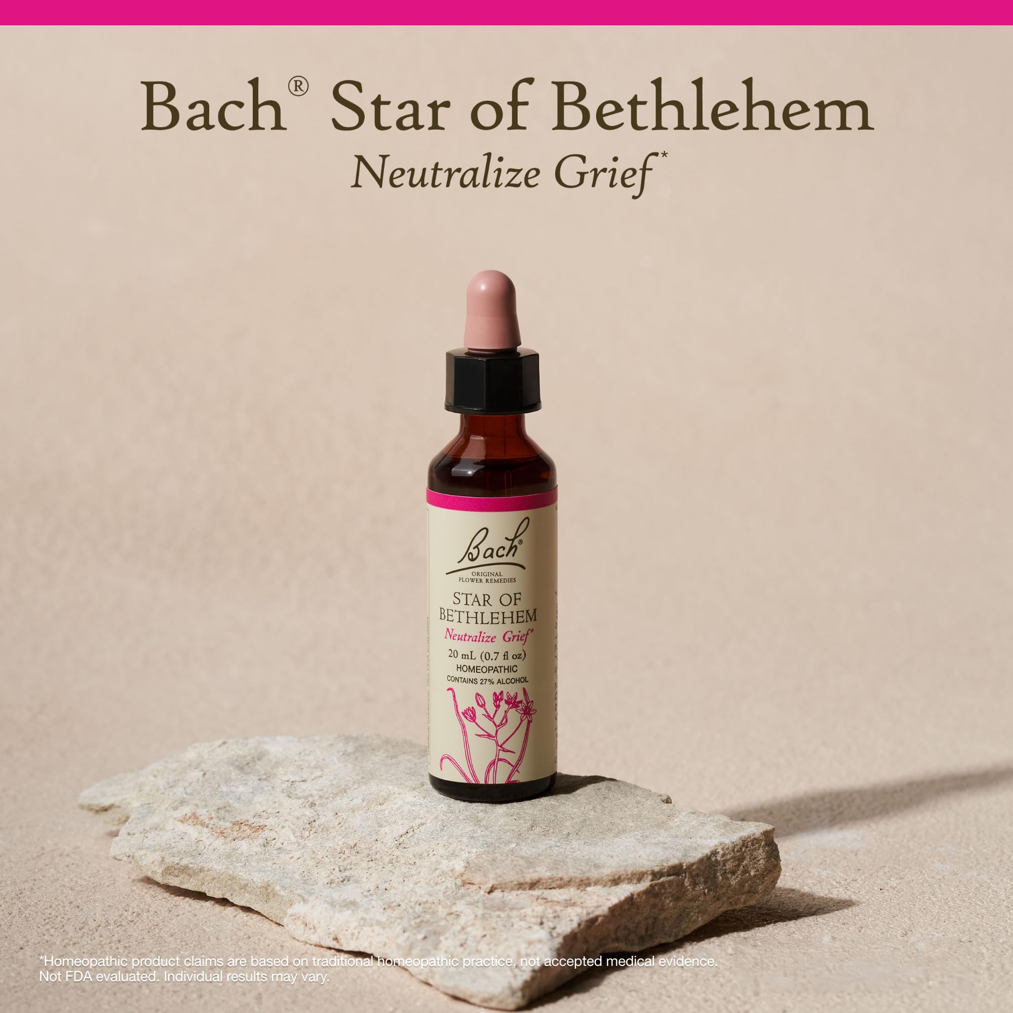 Bach Original Flower Remedies, Star of Bethlehem - 20mL Dropper, Pack of 2 - Neutralize Grief - Natural Homeopathic Flower Essen