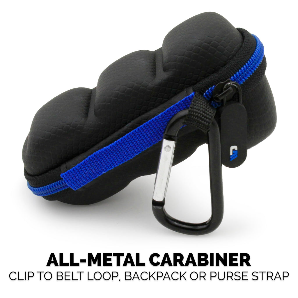 CASEMATIX Asthma Inhaler Travel Case with Lanyard and Clip-on Keychain Carabiner, Includes Inhaler Holder Case Only, Black