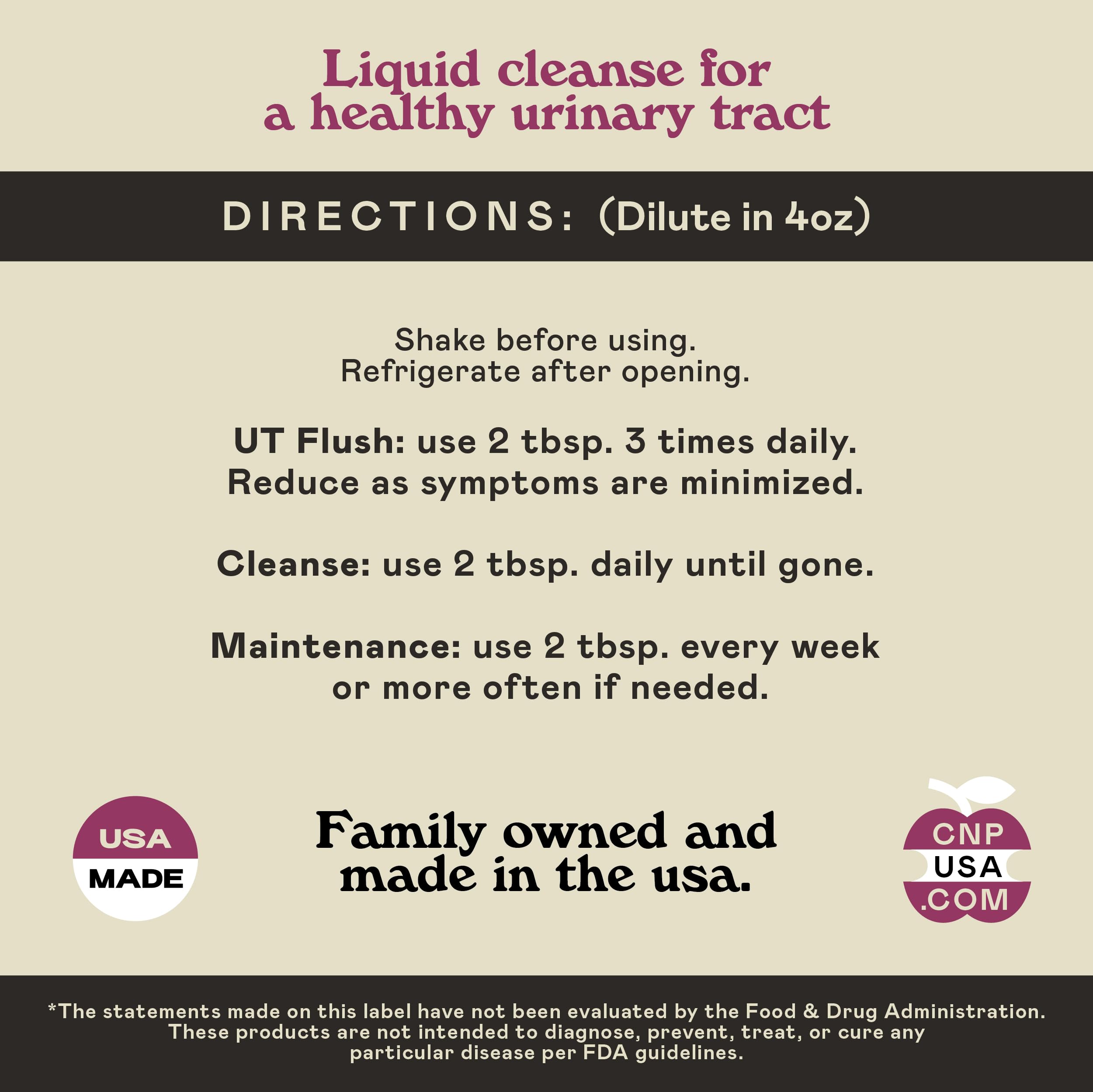 Complete Natural Urinary Tract Complete 8oz - Liquid Supplement for Urinary Tract Health with Organic Cranberry, D-Mannose, Beet