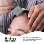 Nit Free Terminator Lice Comb - Professional Stainless Steel Comb for Effective Head Lice Treatment (Colors May Vary) (Pack of 1