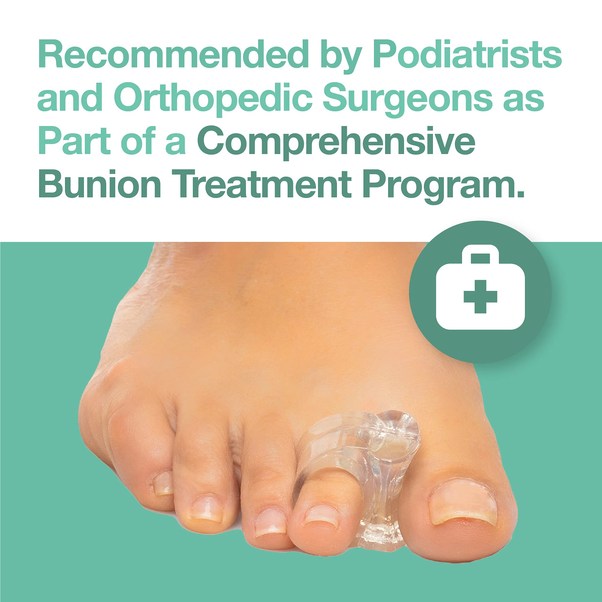 ZenToes Clear Gel Toe Separators for Bunions, Spreaders for Overlapping Toes and Drift Pain - 1 Pack of 4 (Clear)