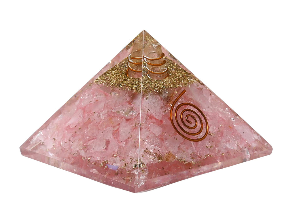 Amazing Gemstone Large Rose Quartz Orgonite Pyramid | Pink Crystal Pyramid | Organ Pyramids Positive Energy Healing