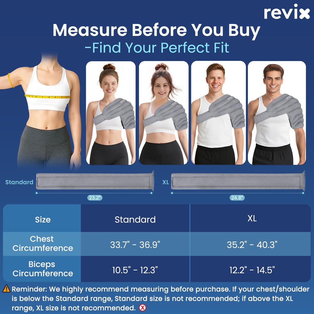 REVIX Shoulder Heating Pad Microwavable for Rotator Cuff Discomfort Relief, Moist Heating Pads Microwavable with Adjustable Stra