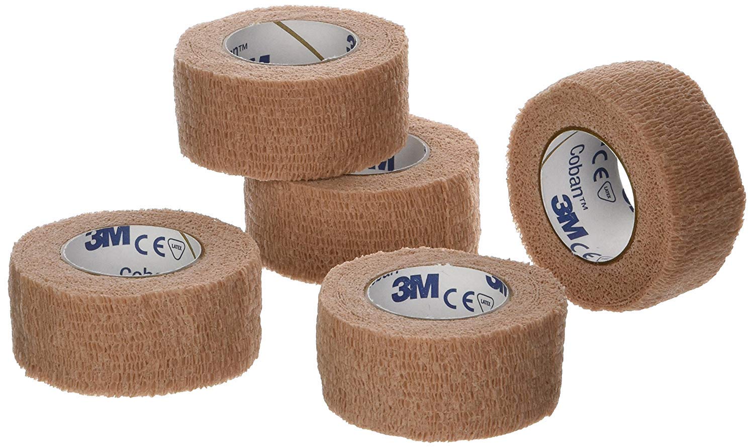 Coban 081359629 3M Self- Adherent Wrap, Tan, 1''x 5 Yards Size, Pack of 5