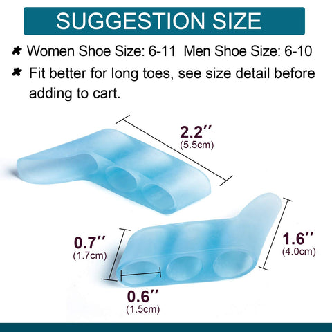 Povihome 10 Pack Pinky Toe Separator and Protectors for Overlapping Toe, Curled Pinky Toes - Spacers for Morton's Neuroma Pain R