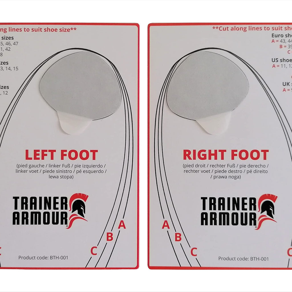 Trainer Armour - Big Toe Hole Preventer, self-Adhesive Patches with a Clever applicator. Shoe Toe Burst Toe Box Blowout Preventi