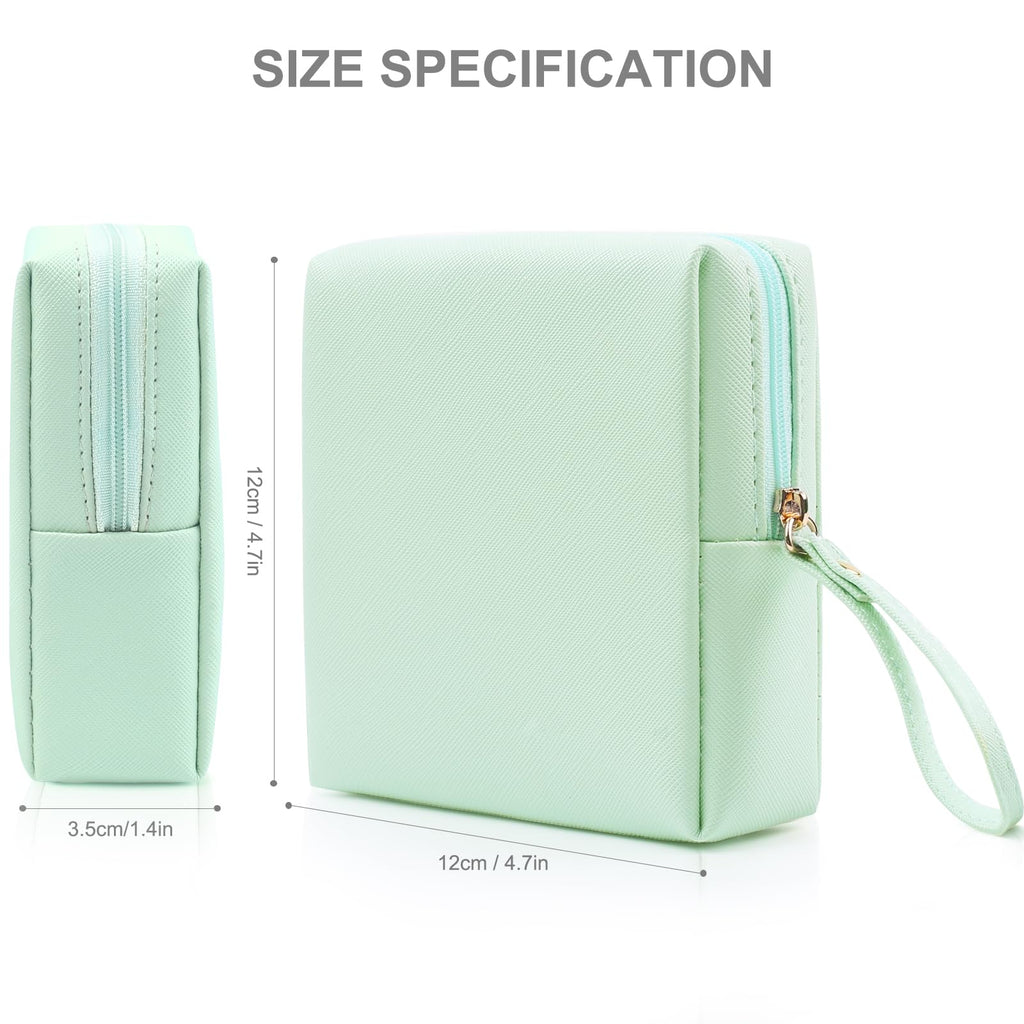 Teircno Sanitary Napkin Period bag for Women, Sanitary Napkin Storage Bag, PU Leather Sanitary Pad Bags Pounch, Portable Tampons