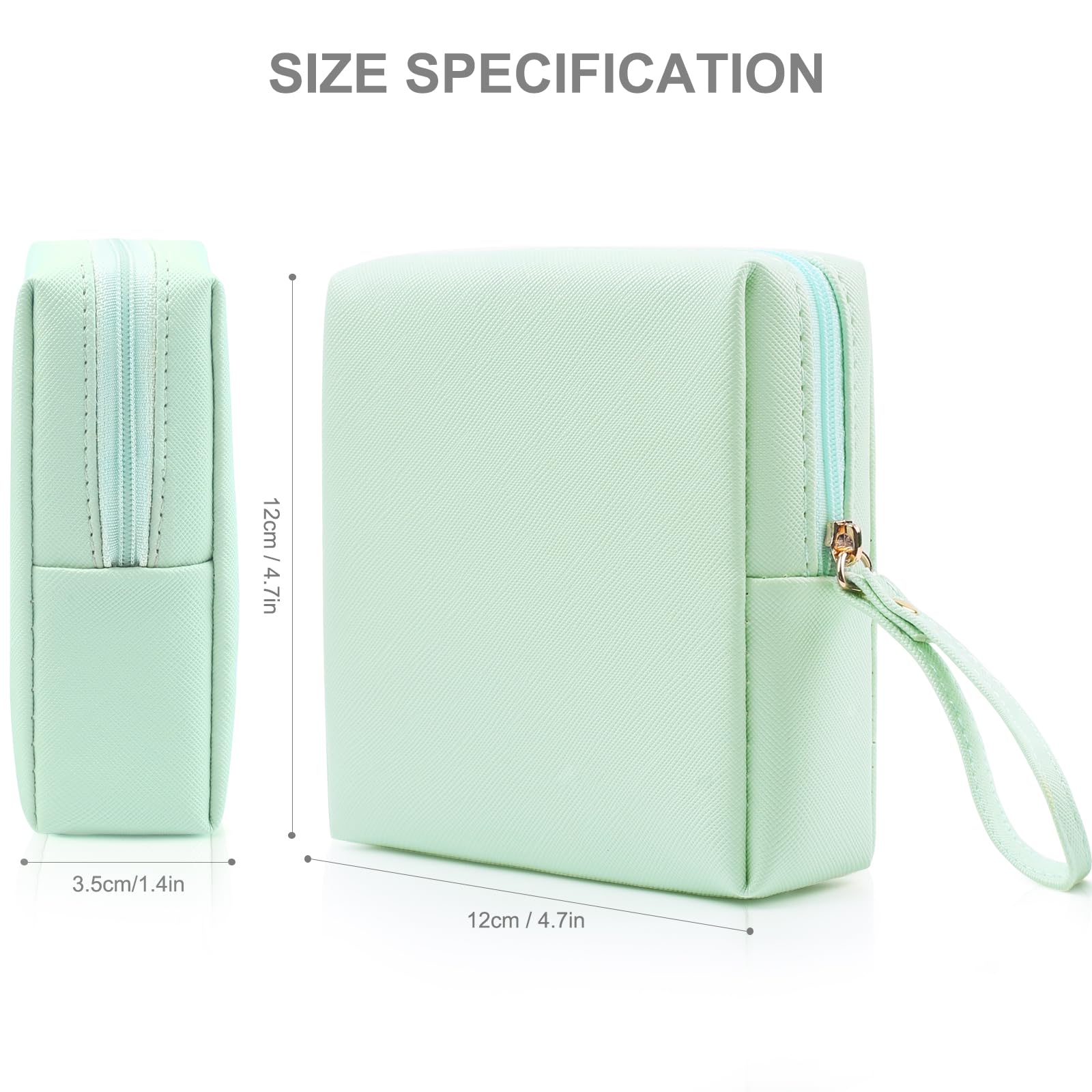 Teircno Sanitary Napkin Period bag for Women, Sanitary Napkin Storage Bag, PU Leather Sanitary Pad Bags Pounch, Portable Tampons