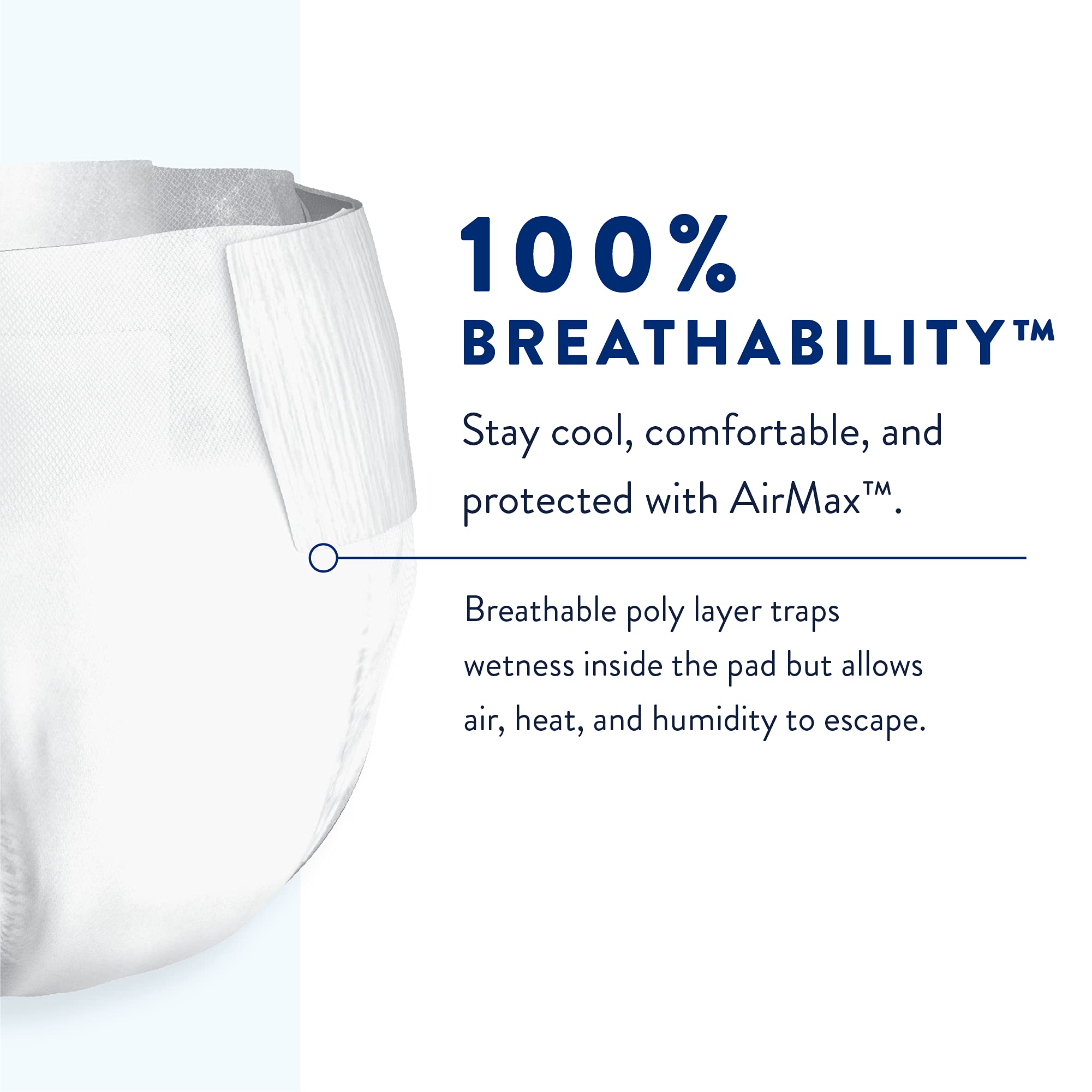 Prevail AIR Overnight Incontinence Briefs with Tabs - Unisex Adult Disposable Diaper with Overnight Absorbency - Size 1, 20 Coun