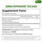 Premium Senna Peppermint Tea Bags. Relieves Constipation Natural Tea