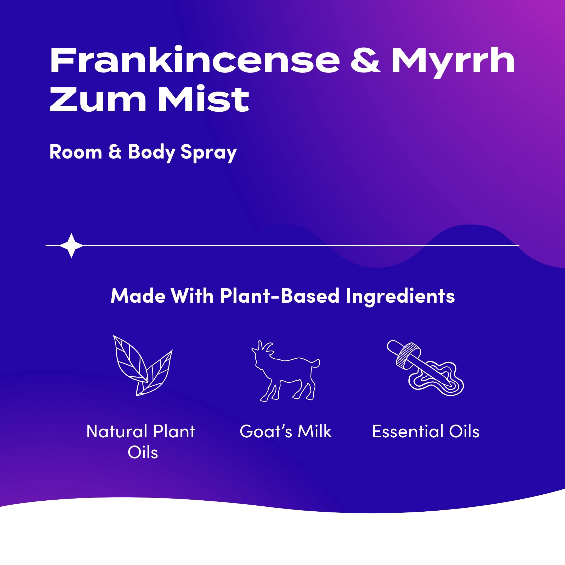 Zum Indigo Wild Mist Room & Body Spray - Aromatherapy Essential Oil Spray, Natural Body Mist & Room Spray - Frankincense & Myrrh