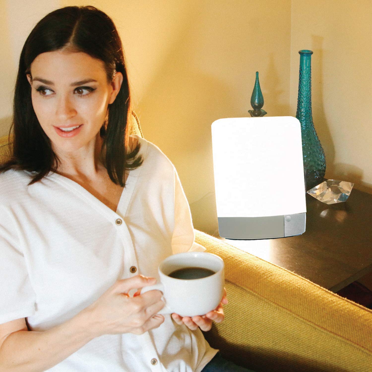 Carex Health Brands Sunlite Bright Light Therapy Lamp, Plastic, Silver