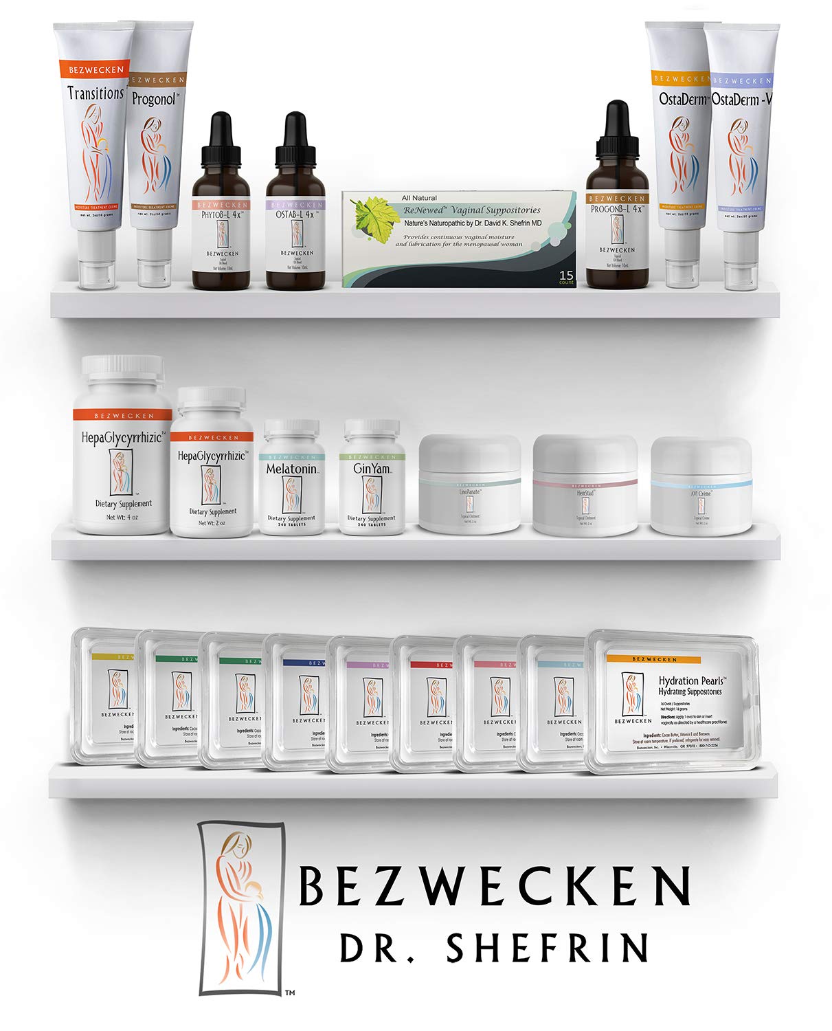 Bezwecken - Hydration Ovals 2x Plus DHEA - 16 Extra Strength Oval Suppositories - Professionally Formulated to Alleviate Vaginal