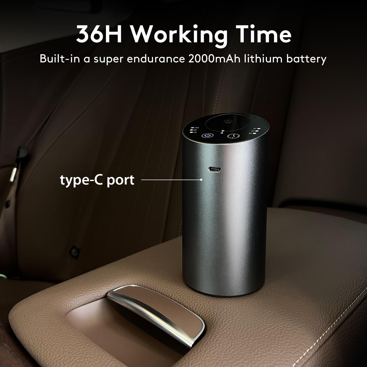 Waterless Car Diffuser, Waterless Diffusers for Essential Oils with Timer & No Leakage Tech, Super Quiet Cordless Aromatherapy E