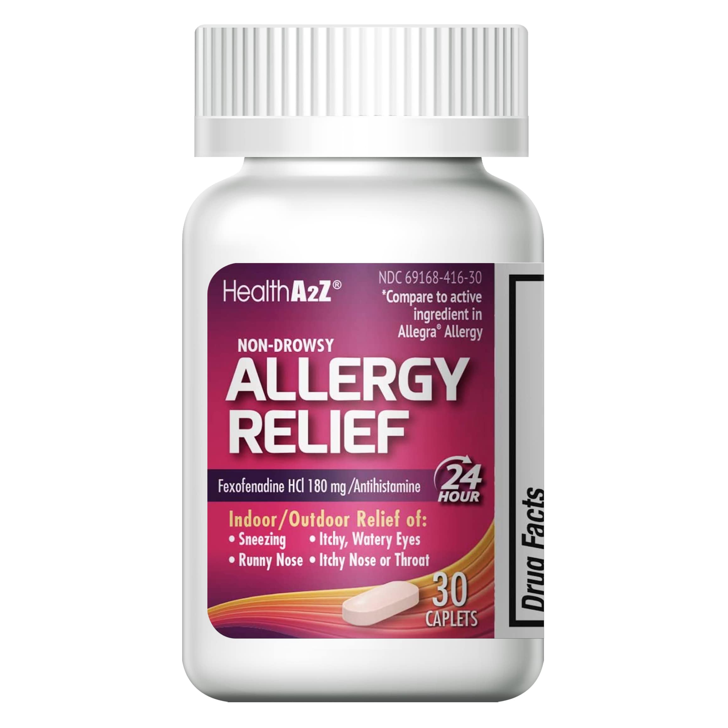 HealthA2Z Fexofenadine Hydrochloride 180mg, Antihistamine for Allergy Relief, Non-Drowsy, 24-Hour Antihistamine for Allergy Reli