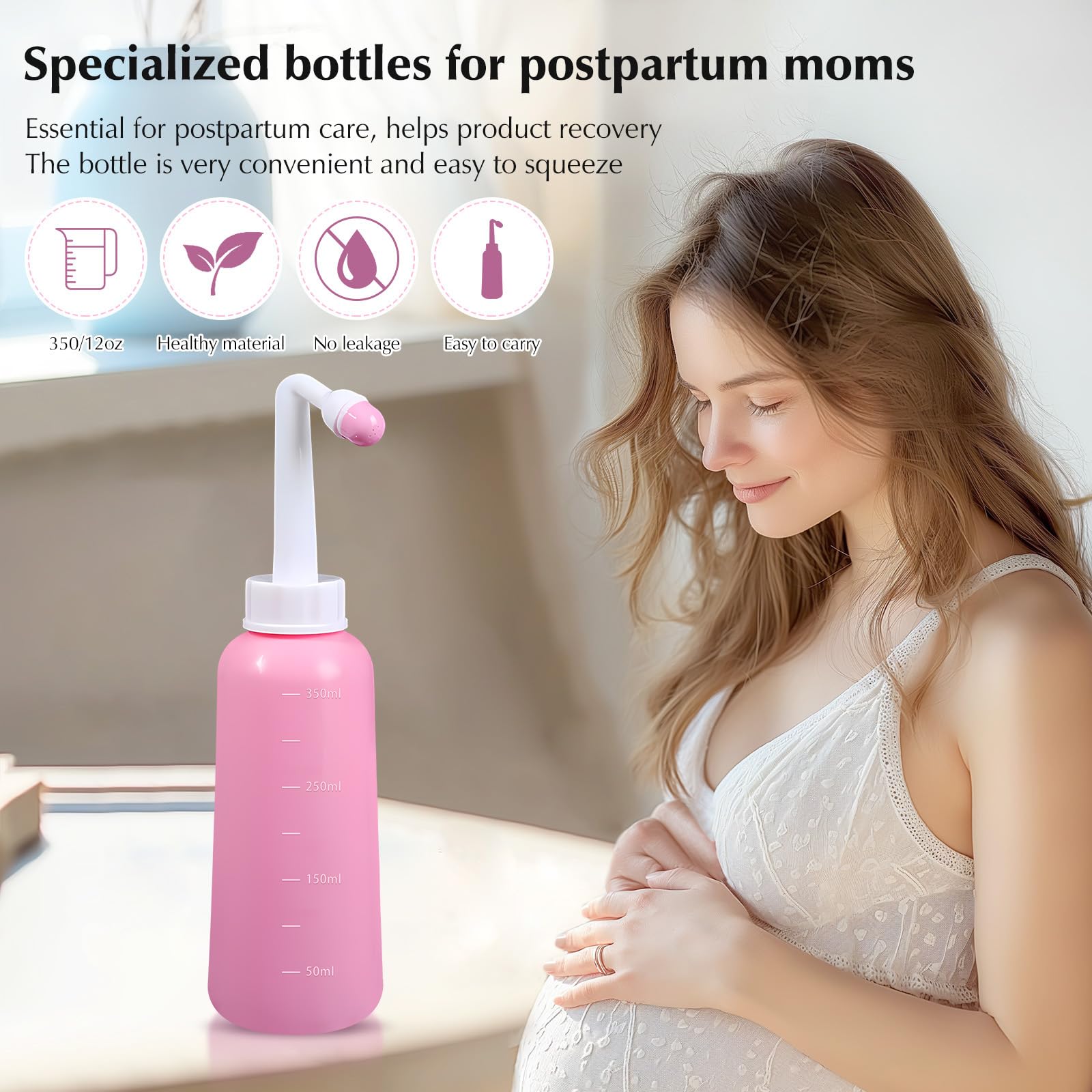 OOCOME Peri Bottle for Postpartum Care, Travel Large Capacity 12oz/350ml, Portable Handheld Bidet for Perineal Recovery and Clea