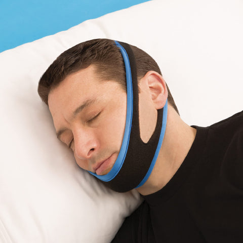 Collections Etc Bedtime Anti-Snore Chin Strap - Comfortable Design Cradles Jaw for Optimal Position to Reduce Snoring, Large