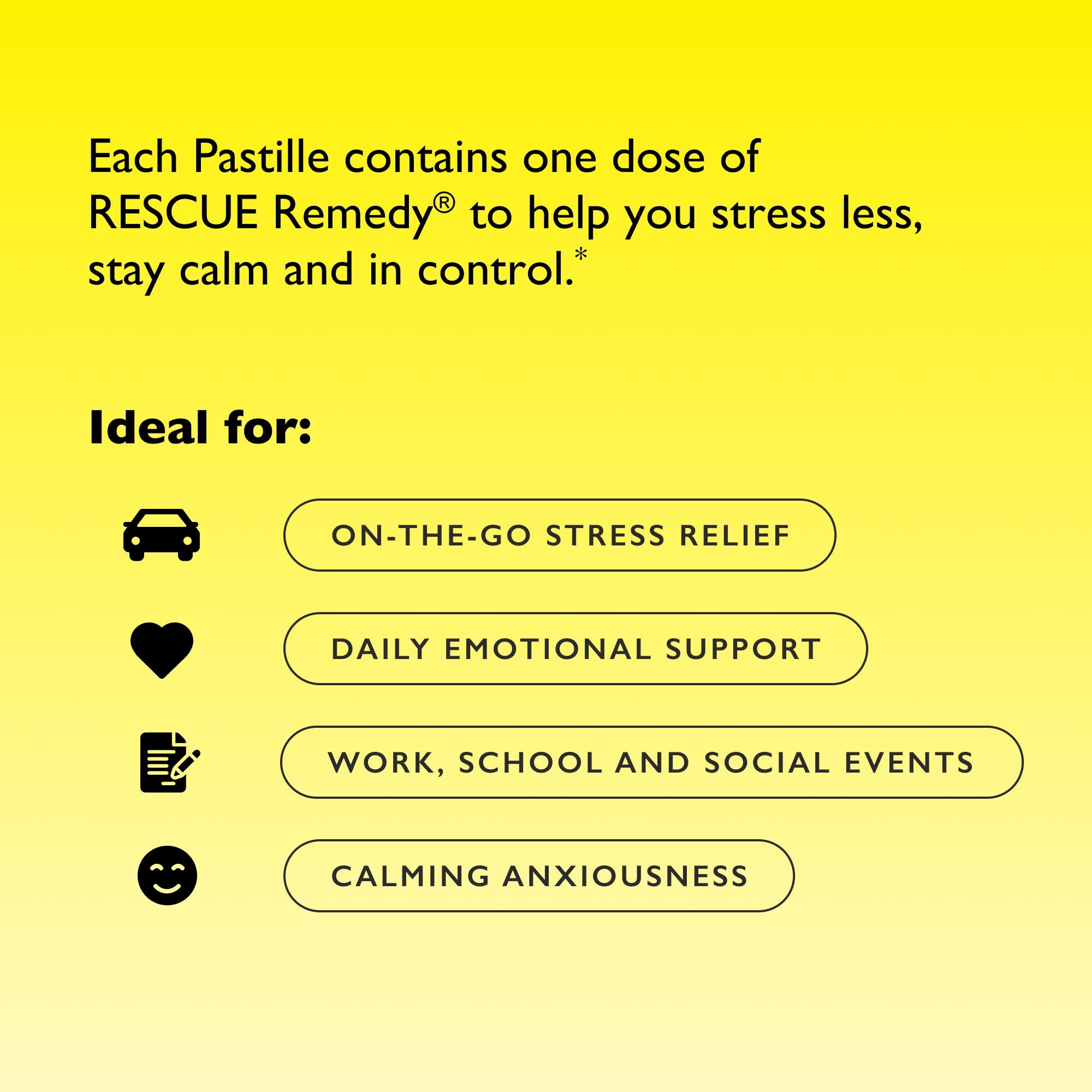 RESCUE Bach PASTILLES, Mixed Berry Flavor, Stress Relief Lozenges, Homeopathic, Flower Essences, 35 Count