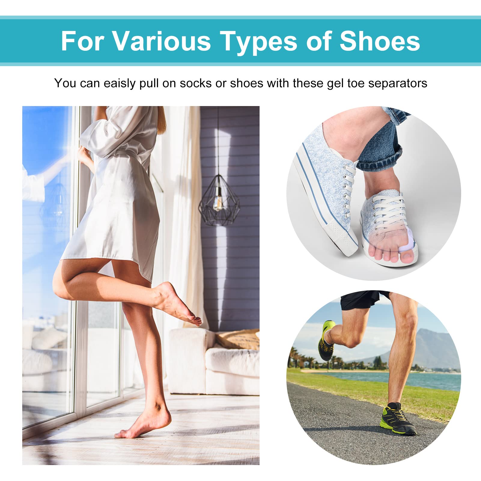 Yosoo Health Gear Gel Bunion Protector, 2pcs Bunion Pads and Cushions, Soft Silicone Bunion Corrector Big Toe Bunion Guards, Eas
