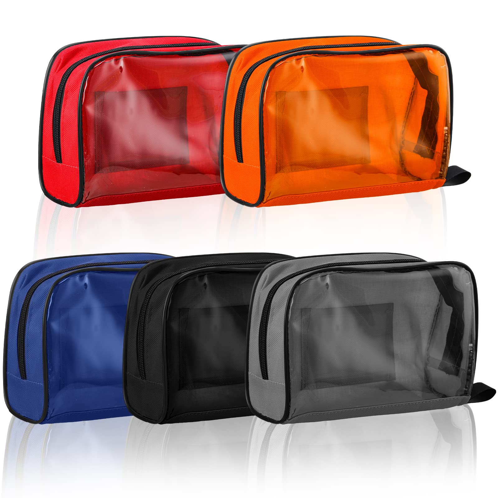 Sosation 5 Colors First Aid Kit Bag Empty Medical Kit Accessory Pouches Zippered Portable Travel Medicine Bag with Transparent W