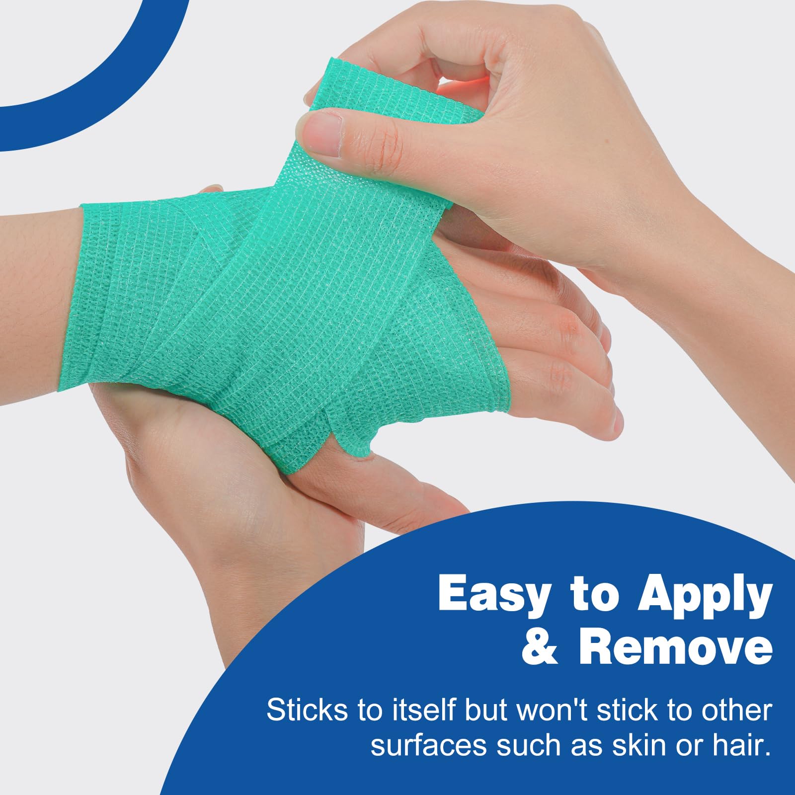 AZEN 8 Pack Self Adhesive Bandage Wrap, 2 X 5 Yards Elastic Cohesive Bandage Wrap, Color Athletic Tape, Vet Wrap, Ankle Tape, Ta