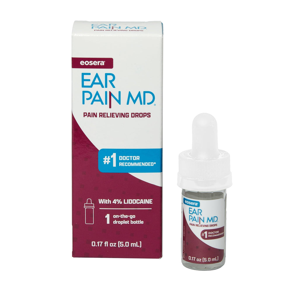 Ear Pain MD - Pain Relieving Drops with 4% Lidocaine | Ear Ache Pain Relief | Doctor Recommended | Fast-Acting | Temporary Pain 