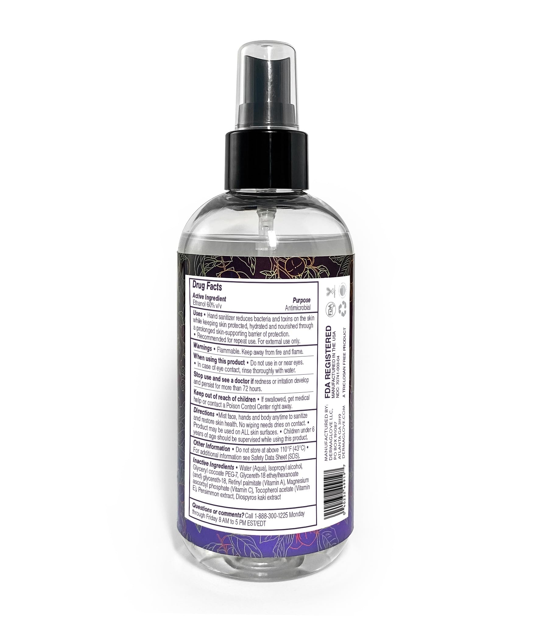 DERMAGLOVE HAND MIST- Hand Sanitizing Spray That Protects Skin, and Provides Moisture for Up to 8 Hours - Formulated With Vitami