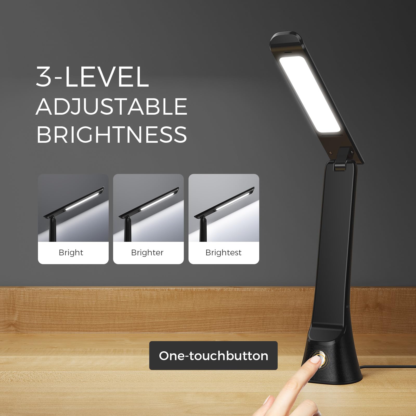Light Therapy Lamp, 10000 LUX UV-Free LED Sunlight Light, Full Spectrum Mood Light Hayyp Lamp, Touch Control Desk Lamp with Nigh